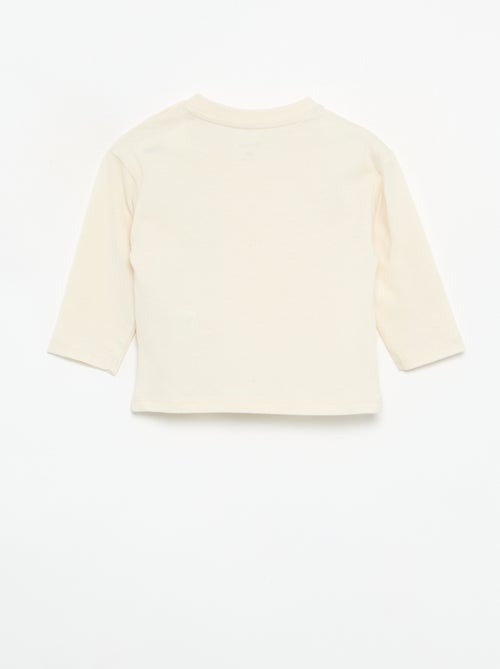 Camiseta de manga larga con bolsillo animado - Kiabi