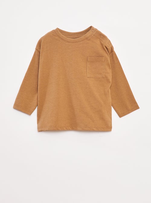 Camiseta de manga larga con bolsillo en el pecho - Kiabi