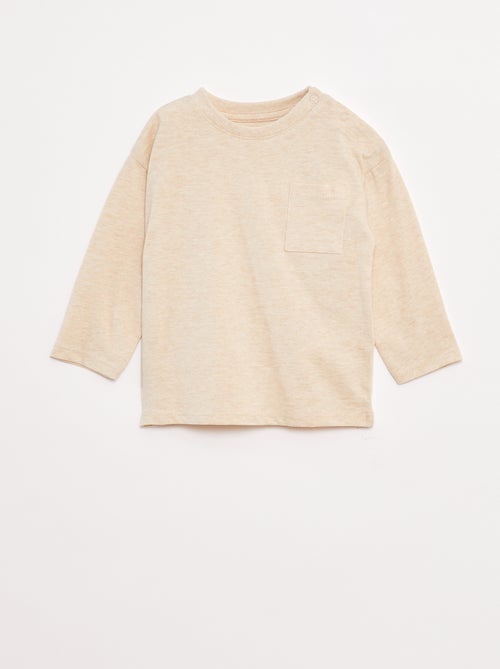 Camiseta de manga larga con bolsillo en el pecho - Kiabi