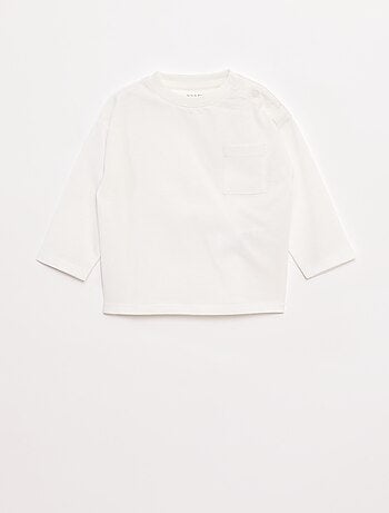 Camiseta de manga larga y bolsillo en el pecho