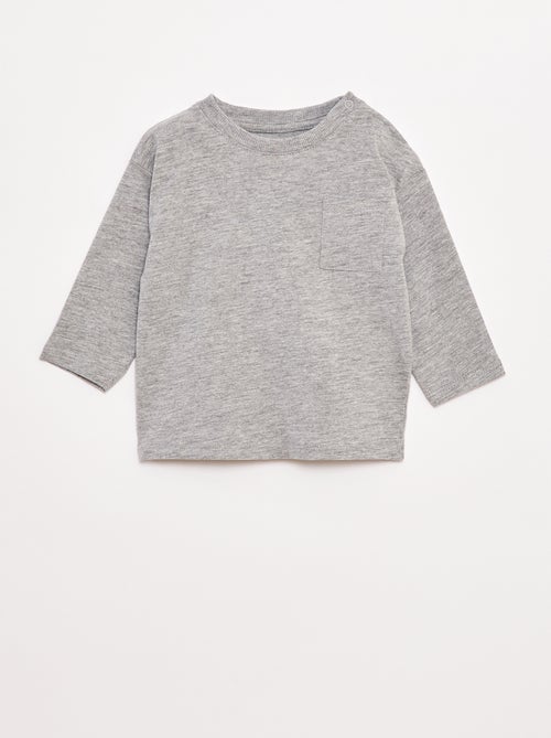Camiseta de manga larga con bolsillo en el pecho - Kiabi