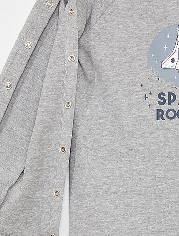 Camiseta de manga larga con botones a presión - colección fácil de poner