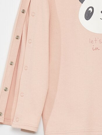 Camiseta de manga larga con botones a presión - colección fácil de poner