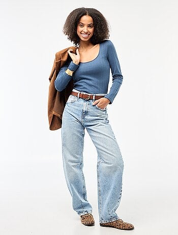 Camiseta de manga larga con calados