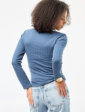 Camiseta de manga larga con calados