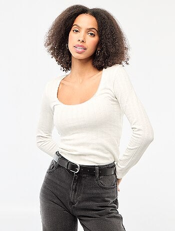 Camiseta de manga larga con calados