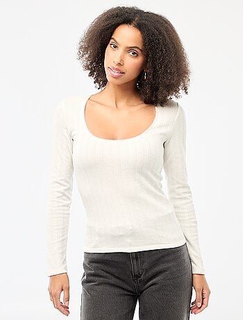 Camiseta de manga larga con calados