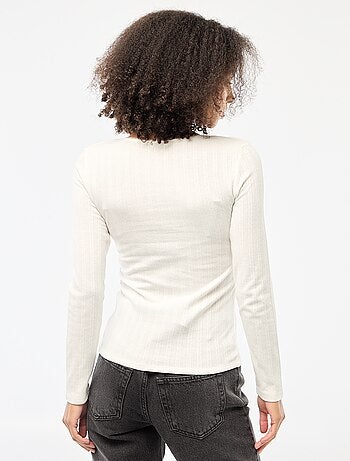 Camiseta de manga larga con calados