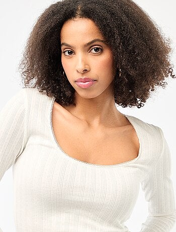 Camiseta de manga larga con calados