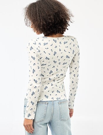 Camiseta de manga larga con calados