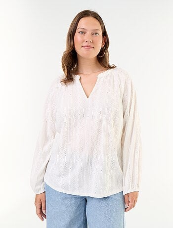Camiseta de manga larga con calados