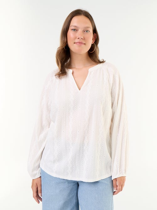 Camiseta de manga larga con calados - Kiabi Camiseta de manga larga con calados - Kiabi