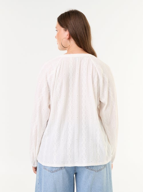 Camiseta de manga larga con calados - Kiabi Camiseta de manga larga con calados - Kiabi