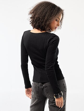 Camiseta de manga larga con calados