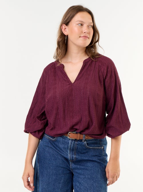 Camiseta de manga larga con calados - Kiabi Camiseta de manga larga con calados - Kiabi
