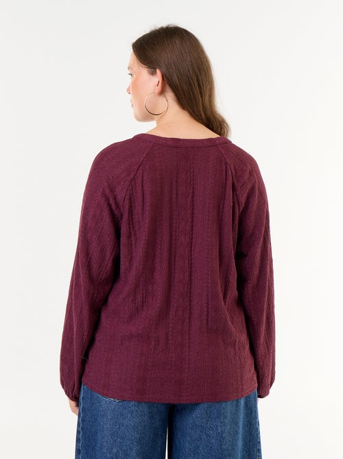 Camiseta de manga larga con calados - Kiabi Camiseta de manga larga con calados - Kiabi