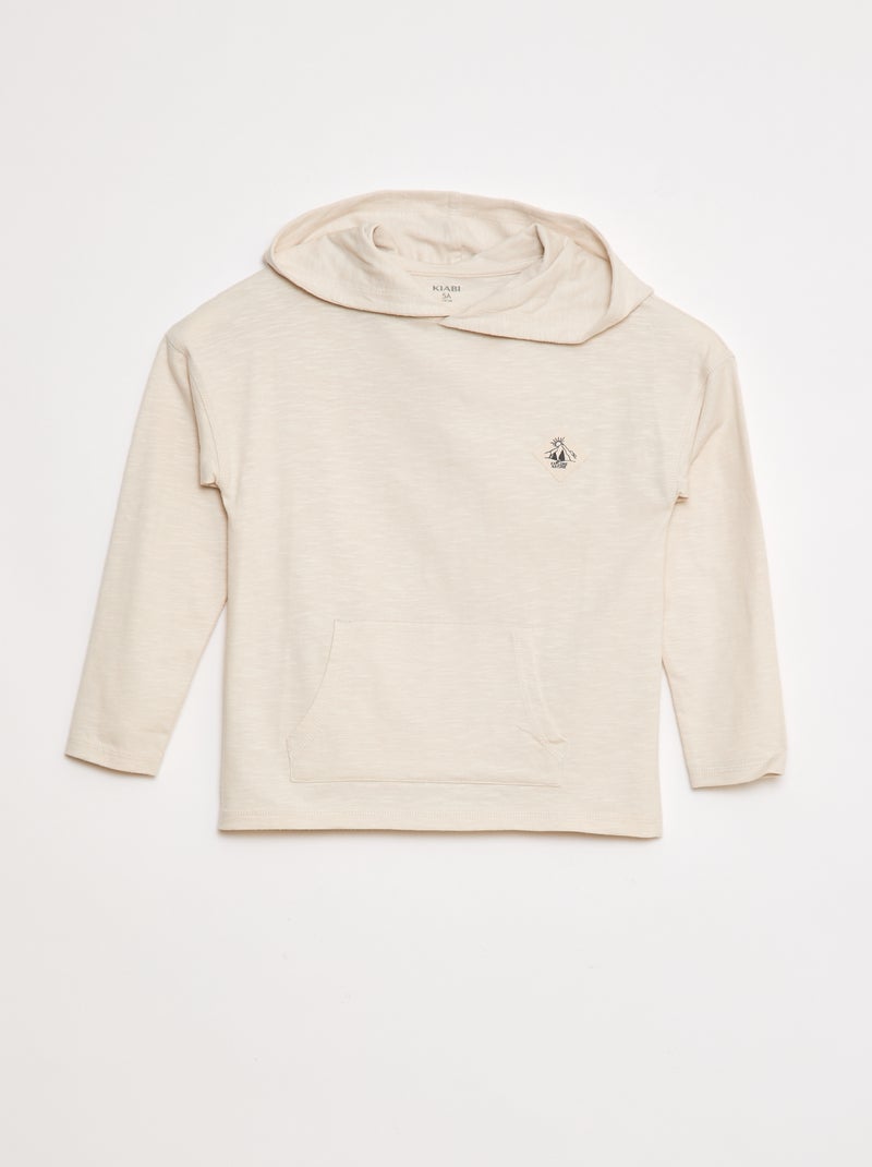 Camiseta de manga larga con capucha Blanco - Kiabi