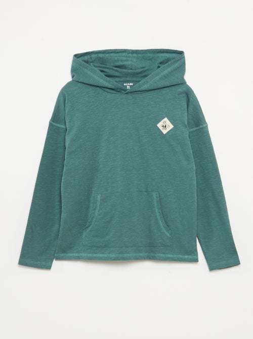 Camiseta de manga larga con capucha - Kiabi