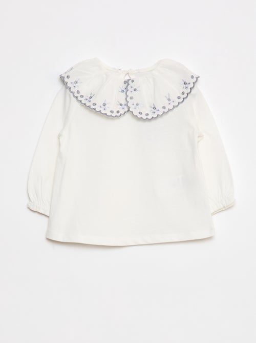 Camiseta de manga larga con cuello bebé - Kiabi
