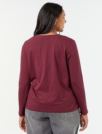 Camiseta de manga larga con cuello de pico