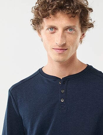 Camiseta de manga larga con cuello panadero