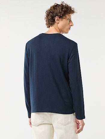 Camiseta de manga larga con cuello panadero