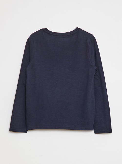 Camiseta de manga larga con cuello panadero - Kiabi