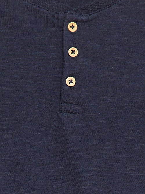 Camiseta de manga larga con cuello panadero - Kiabi