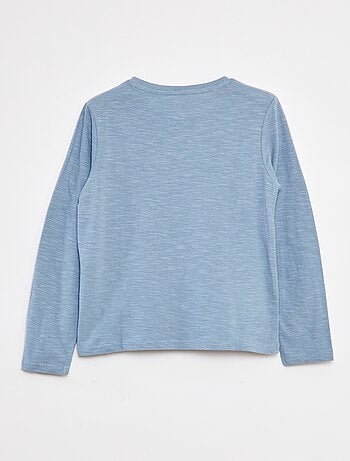 Camiseta de manga larga con cuello panadero