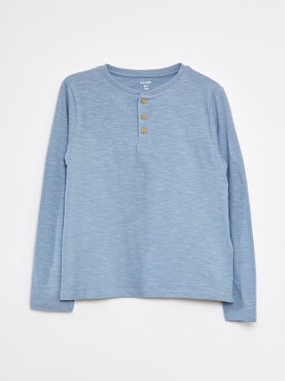 Camiseta de manga larga con cuello panadero