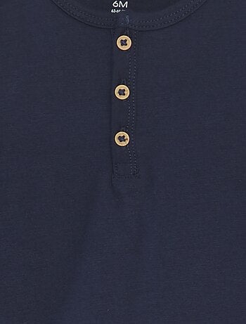 Camiseta de manga larga con cuello panadero