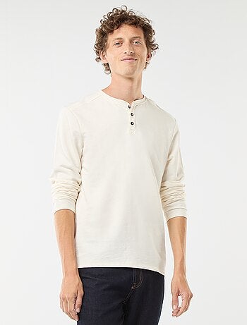 Camiseta de manga larga con cuello panadero