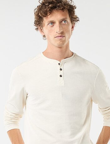 Camiseta de manga larga con cuello panadero