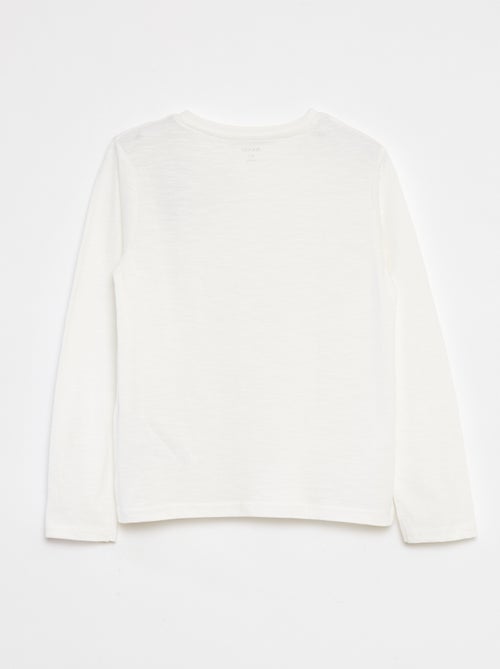 Camiseta de manga larga con cuello panadero - Kiabi Camiseta de manga larga con cuello panadero - Kiabi