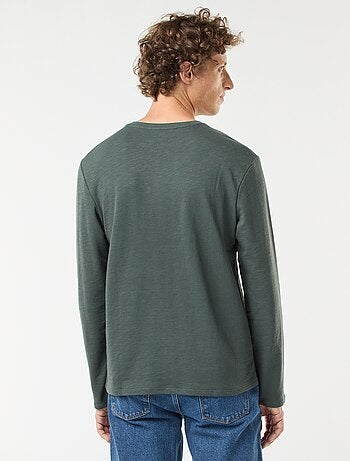Camiseta de manga larga con cuello panadero