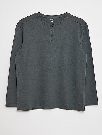 Camiseta de manga larga con cuello panadero