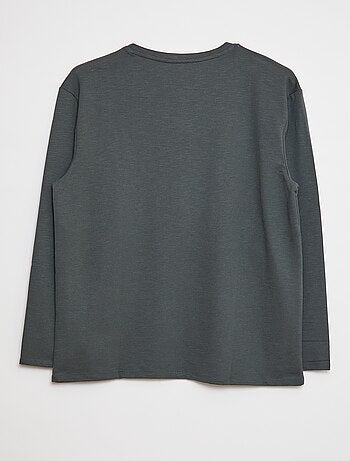 Camiseta de manga larga con cuello panadero