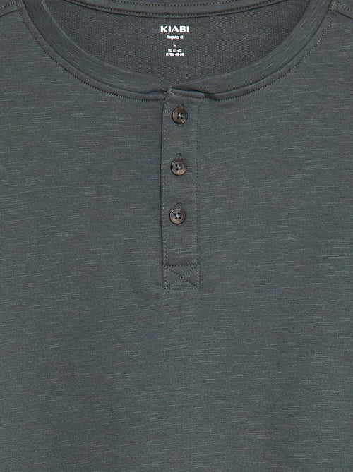 Camiseta de manga larga con cuello panadero - Kiabi