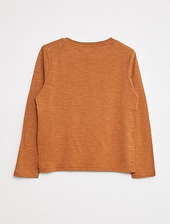 Camiseta de manga larga con cuello panadero
