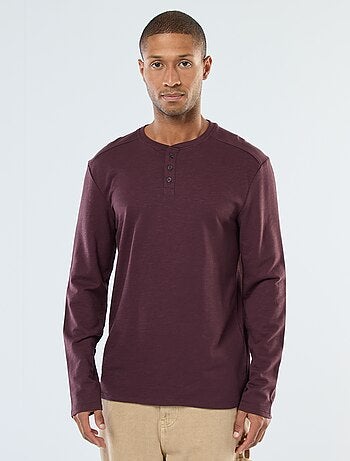Camiseta de manga larga con cuello panadero