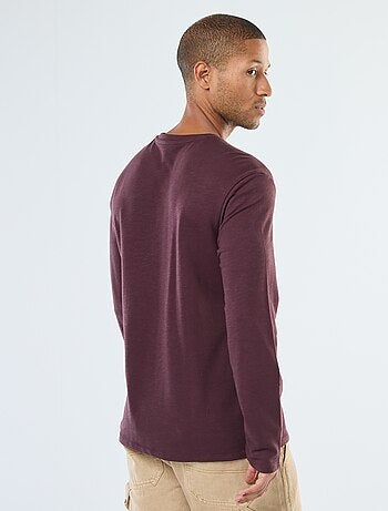 Camiseta de manga larga con cuello panadero
