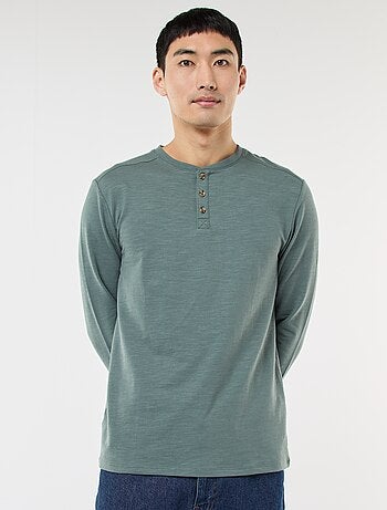 Camiseta de manga larga con cuello panadero