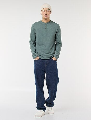 Camiseta de manga larga con cuello panadero