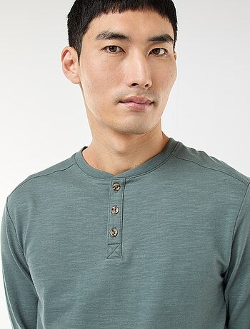 Camiseta de manga larga con cuello panadero