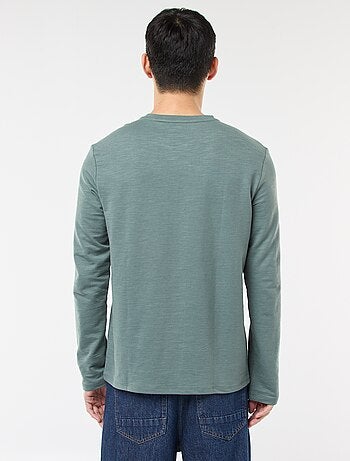 Camiseta de manga larga con cuello panadero