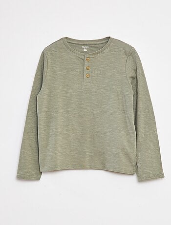 Camiseta de manga larga con cuello panadero