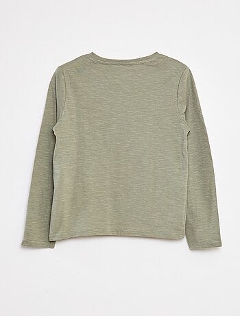 Camiseta de manga larga con cuello panadero