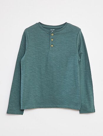 Camiseta de manga larga con cuello panadero