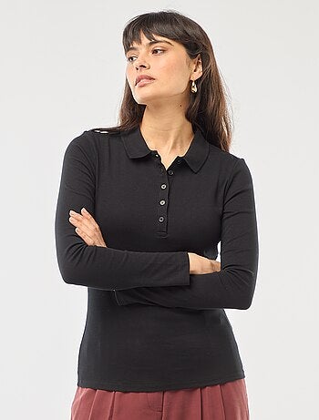 Camiseta de manga larga con cuello polo