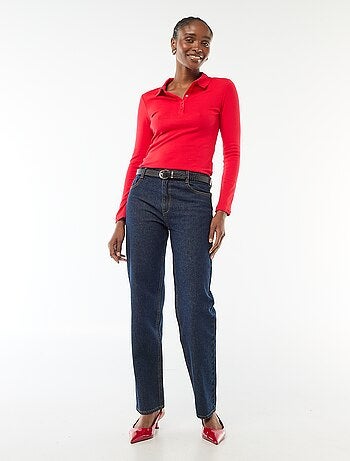 Camiseta de manga larga con cuello polo